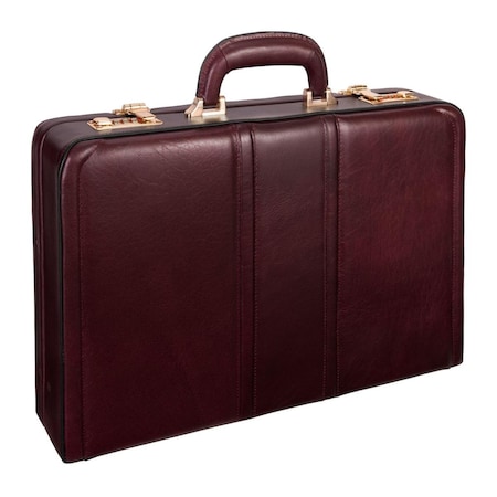 A1 Luggage 3.5 in. Daley Leather Attach Briefcase, Burgundy - V Series A11824349